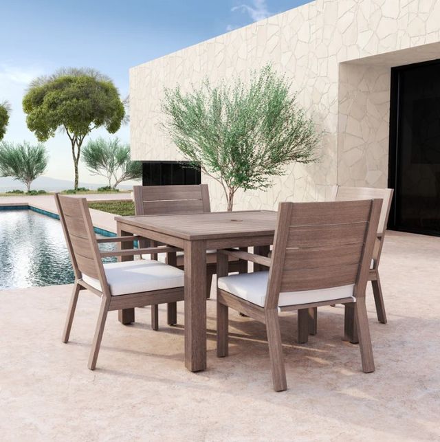 Sunset West Laguna Driftwood Metal Square Outdoor Dining Table-1