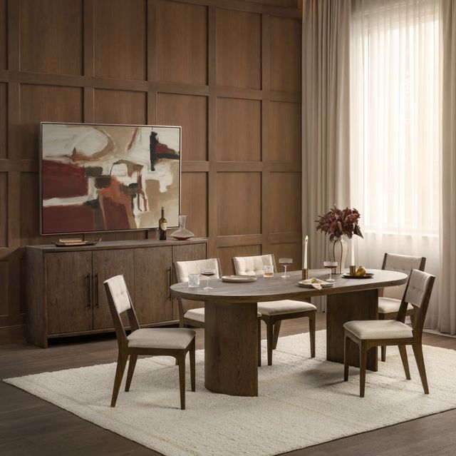 Classic Home Estelle Soft Cocoa 84" Oval Dining Table-1