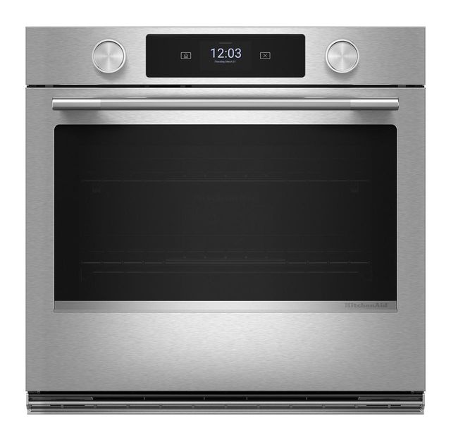 KitchenAid® 27" PrintShield™ Stainless Steel Smart Single Electric Wall Oven with Assisted Cook Cycles-0