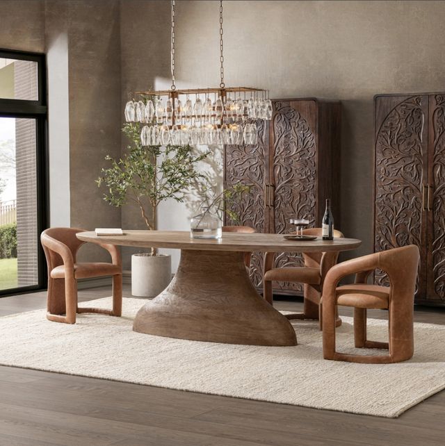 Classic Home Amra Sandstone Greige Oval Dining Table-1