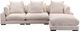 Moe's Home Collection Tumble Lounge 4-Piece Cappuccino L-Shaped Modular Sectional and Ottoman-1