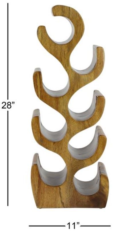 Deco Marche Brown Tree Shaped 8-Bottle Wine Rack-2