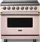 Viking® 5 Series 36" Blush Pro Style Induction Range with Brushed Brass Trim-0