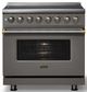 Viking® 5 Series 36" Damascus Gray Pro Style Induction Range with Brushed Brass Trim-3