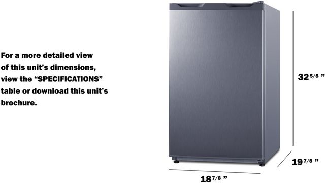 Summit® 19" 3.1 Cu. Ft. Stainless Steel Compact Refrigerator with a Freezer Compartment-3