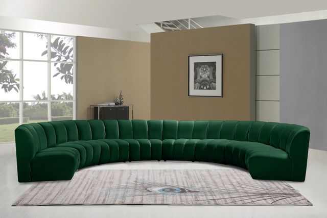 Meridian Furniture Infinity 8-Piece Green Velvet Modular Sectional-1