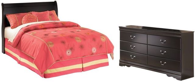 Signature Design by Ashley® Huey Vineyard 2-Piece Black Full Sleigh Headboard Set-0