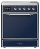 Ilve® Majestic III 30" Midnight Blue Pro Style Induction Range with Solid Door and Chrome Trim-0