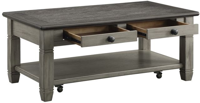 Homelegance® Granby Antique Gray Cocktail Table with Coffee Top -3