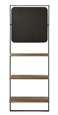 StyleCraft Natural Decorative Wall Shelf with Mirror-2