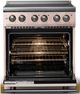 Viking® 5 Series 30" Blush Pro Style Electric Range with Brushed Brass Trim-1