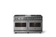 Viking® 5 Series 60" Stainless Steel Pro Style Dual Fuel (NG) Range with Polished Chrome Trim-3