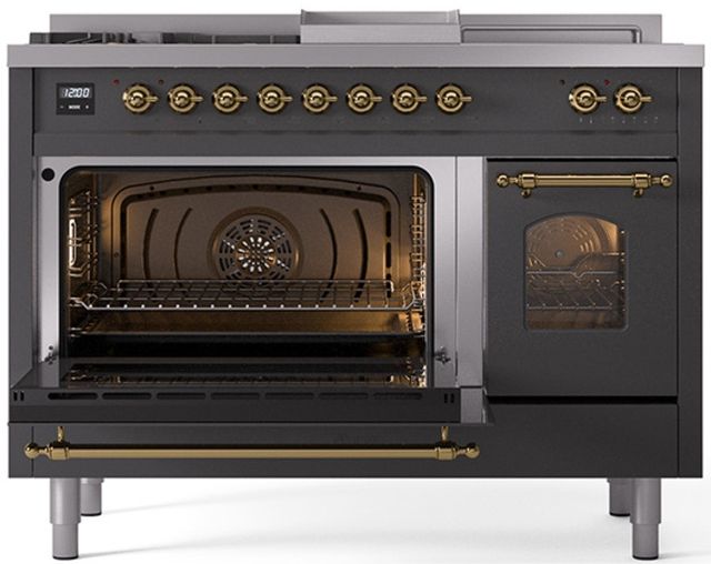 Ilve® Nostalgie II Series 48" Graphite Matte Pro Style Dual Fuel Range-2