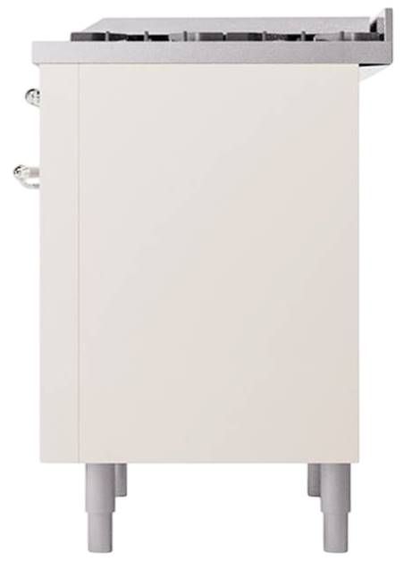 Ilve® Nostalgie II Noblesse 36'' Antique White Pro Style Dual Fuel Range with Brass Trim-3