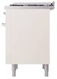 Ilve® Nostalgie II Noblesse 36'' Antique White Pro Style Dual Fuel Range with Brass Trim-3
