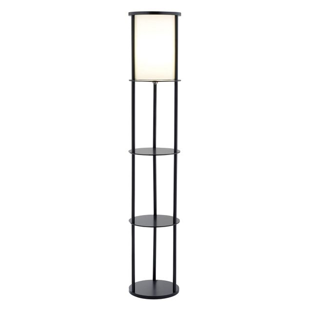 Adesso® Stewart  Black Shelf Floor Lamp-0