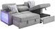 Global Furniture USA U0214 2-Piece Gray L-Shaped Sectional with Chaise and Pull Out Sofa Bed -5