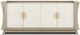Currey & Company Koji Oyster Gray/Cream/Brushed Polished Brass Credenza-1
