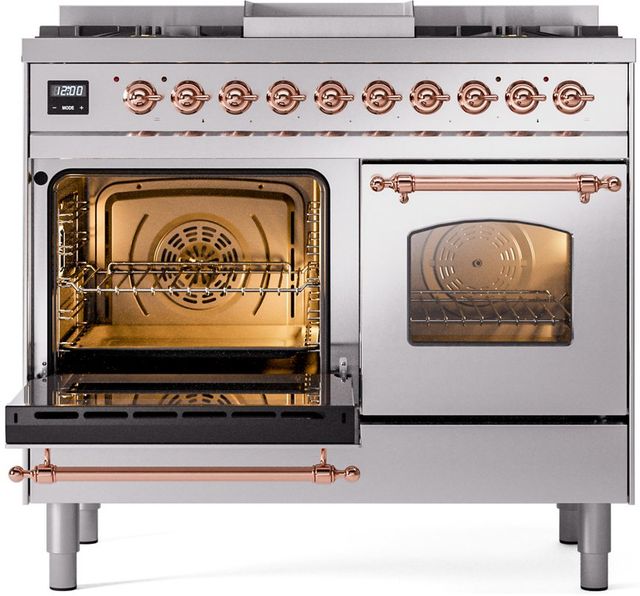 Ilve® Nostalgie II Series 40" Stainless Steel Pro Style Dual Fuel Range-2