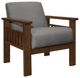 Homelegance® Helena Gray/Walnut Accent Chair with Storage Arms-0
