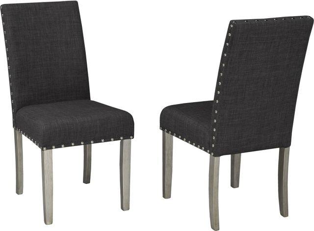 Brassex Inc. Bella 2-Piece Brown/Dark Grey Side Chair Set-2