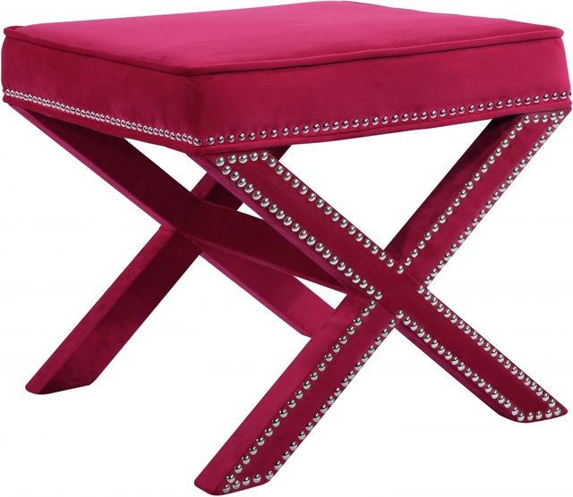 Meridian Furniture Nixon Pink Velvet Stool-0