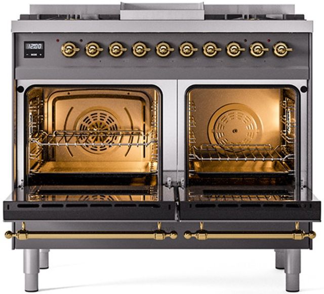 Ilve® Nostalgie II Series 40" Graphite Matte Pro Style Dual Fuel Range-1