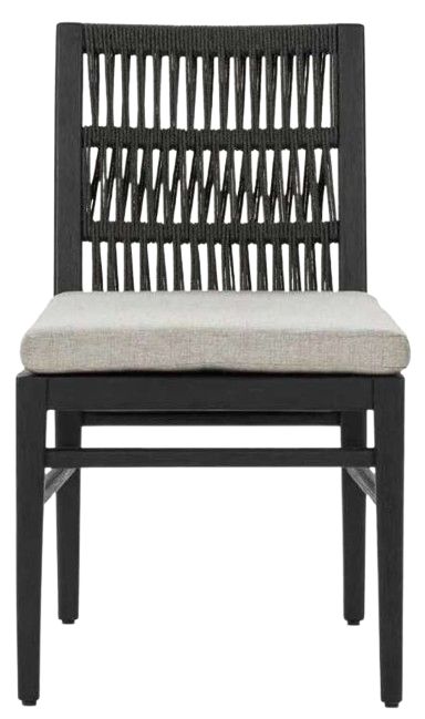 Classic Home Westville Black Olefin/Wooden Outdoor Dining Chair-3