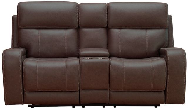 Behold™ Home Newport Walnut Dual Power Reclining Console Loveseat-0