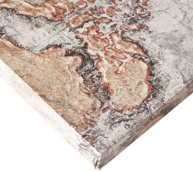 Olliix by Madison Park Map of the World 3 Piece Natural Printed Canvas with Hand Brush Embellishment Set-2