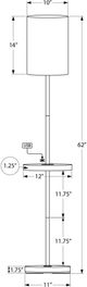 Monarch Specialties Inc. Black Metal Floor Lamp -1