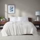 Olliix by Madison Park Freshspun Basketweave Cream King Cotton Blanket-5