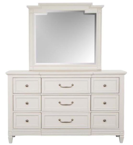 Magnussen Home® Willowbrook Egg Shell White Dresser and Mirror-1