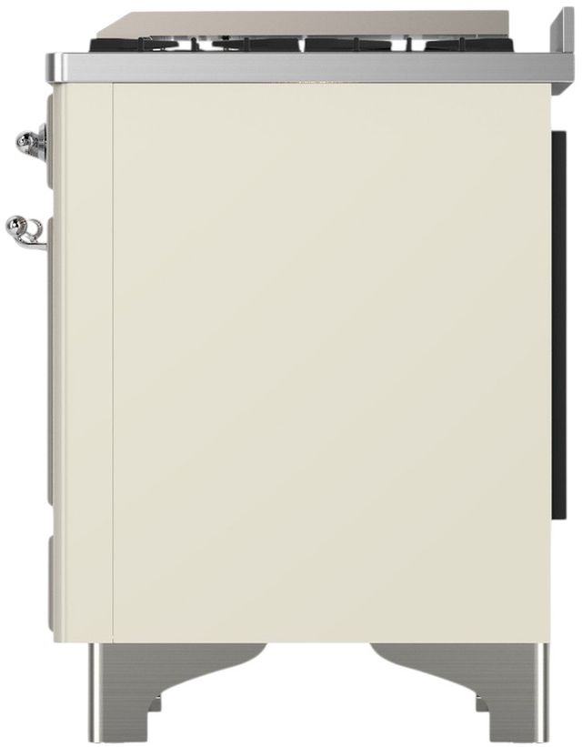 Ilve® Majestic III 60" Antique White Pro Style Dual Fuel Liquid Propane Range with Griddle and Chrome Trim-3