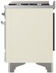 Ilve® Majestic III 60" Antique White Pro Style Dual Fuel Liquid Propane Range with Griddle and Chrome Trim-3