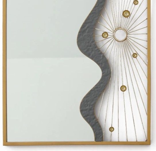 Classy Art Style 30 Chrome/Gold/Gray Wall Mirror-1