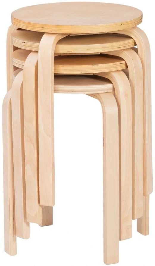 Linon Bentwood 4-Piece Natural Stacking Stool Set-0