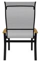 Telescope Casual Belle Isle Abalone/Black Aluminum/Fabric Outdoor Sling Supreme Arm Chair with Teak Rustic Polymer Arm Accent-3