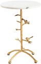 Crestview Collection Tweety Bird White Accent Table with Gold Base-0