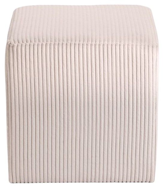 Meridian Furniture Roy Beige Square Ottoman-1