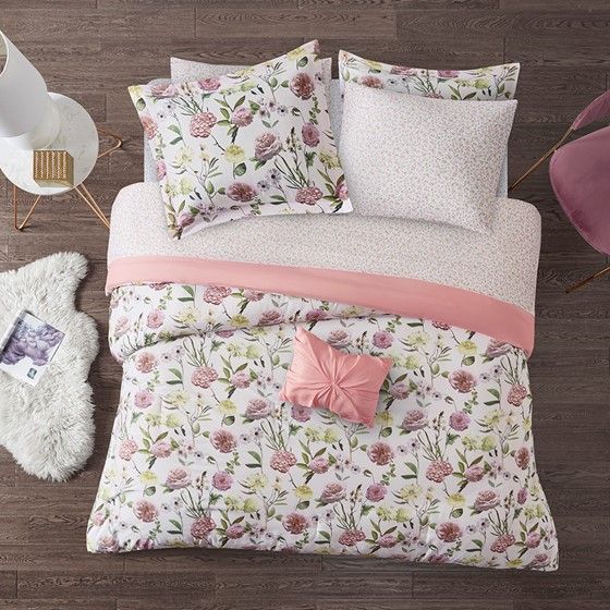 Olliix by Intelligent Design Ashley Blush Twin Extra Large Comforter and Sheet Set-2