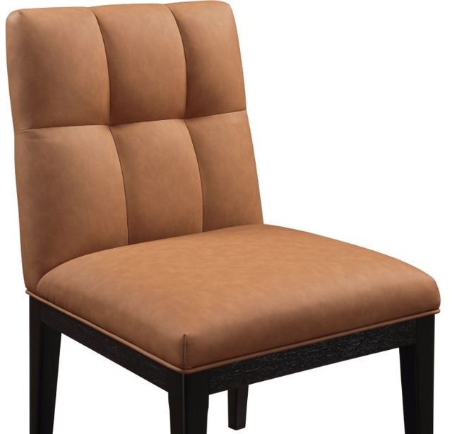 Meridian Furniture Adrian Cognac/Black Leather Upholstered Dining Side Chair-4