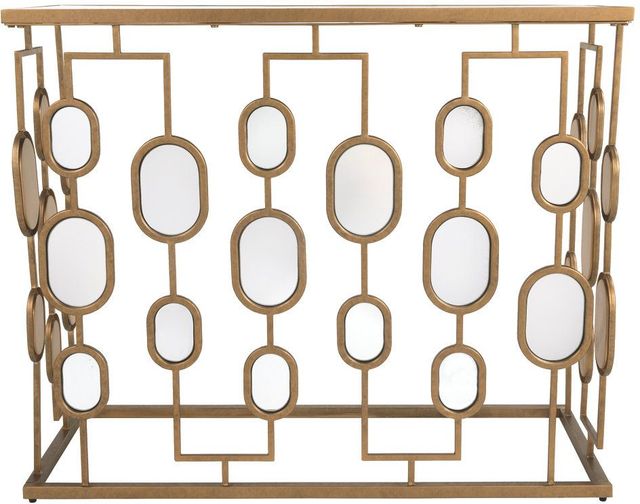 Signature Design by Ashley® Majaci Mirrored Glass Top Console Table with Gold Base-1