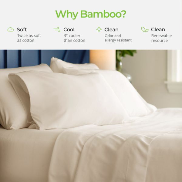 Cariloha Aloha 4-Piece Natural California King Soft Sheet Set-2