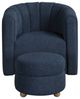 Homelegance® Delaney 2-Piece Blue Swivel Accent Chair with Ottoman Set-2
