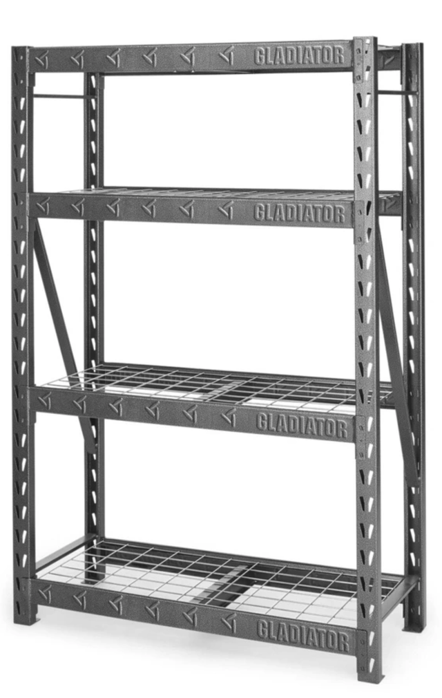 Gladiator® Hammered Granite 48" Wide Heavy Duty Rack with Four 18" Deep Shelves-2
