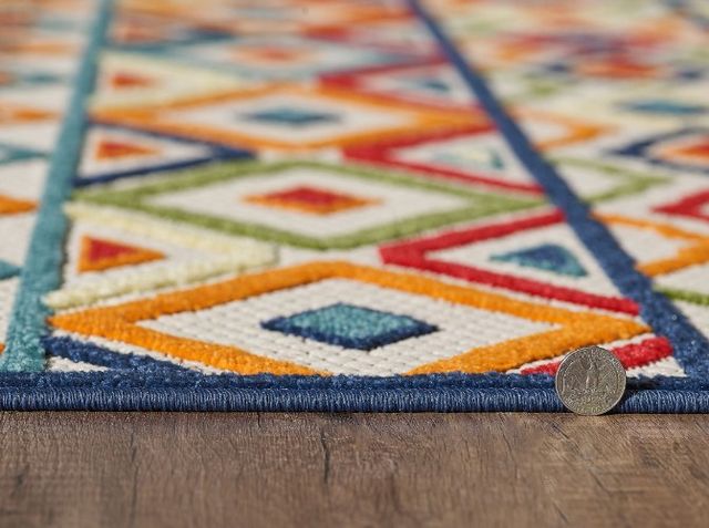 KAS Rugs Calla Ivory/Multi Aztec 5'x7' Area Rug-2
