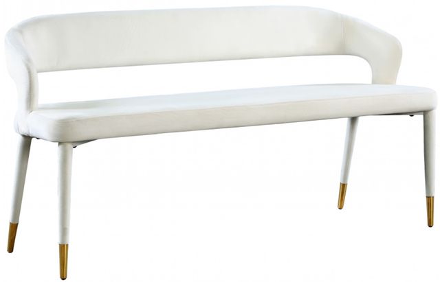 Meridian Furniture Destiny Cream Velvet Bench-0
