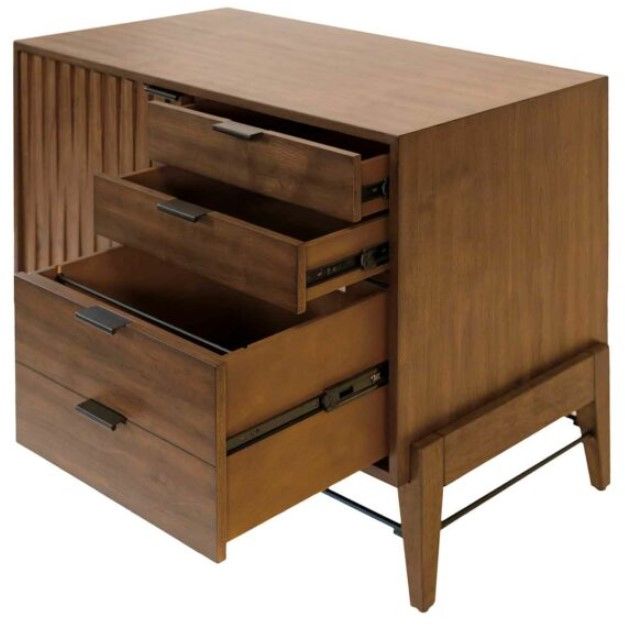 Martin Furniture Delray Brown TV Stand with File Drawer Cabinet-2