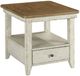 Hammary® Chambers Medium Brown Rectangular End Table with Chalk White Base-0